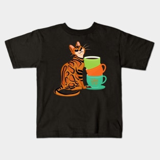 Easily Distracted by Cats and Coffee Kids T-Shirt